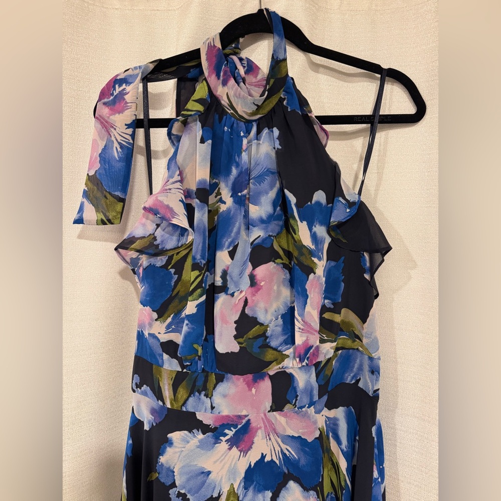 Eliza J NWT Navy Floral Maxi Dress - Picture 2 of 8